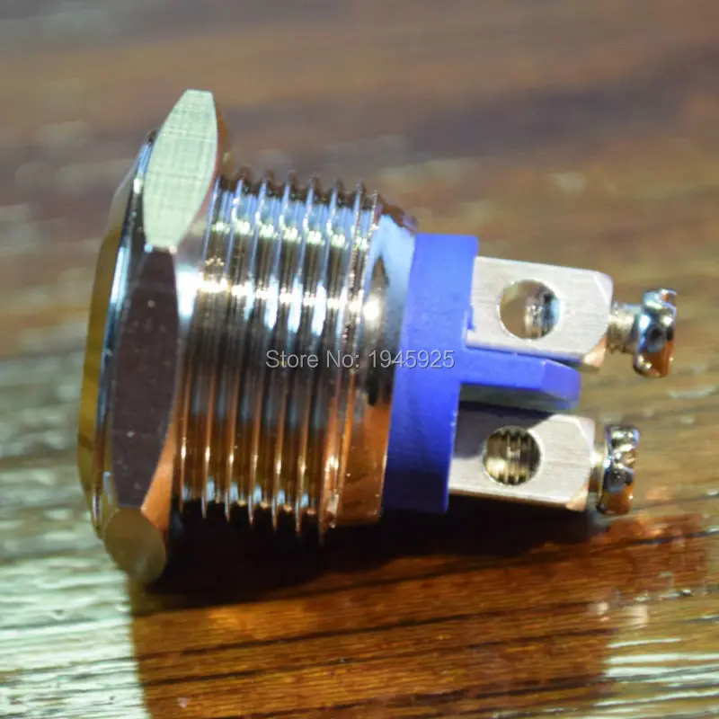 16 мм нормально открытый мгновенный латунный антивандальный металлический Электрический переключатель