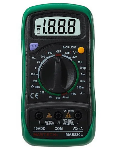 Новый MAS830L цифровой ЖК дисплей мультиметр DC AC Напряжение ток сопротивление