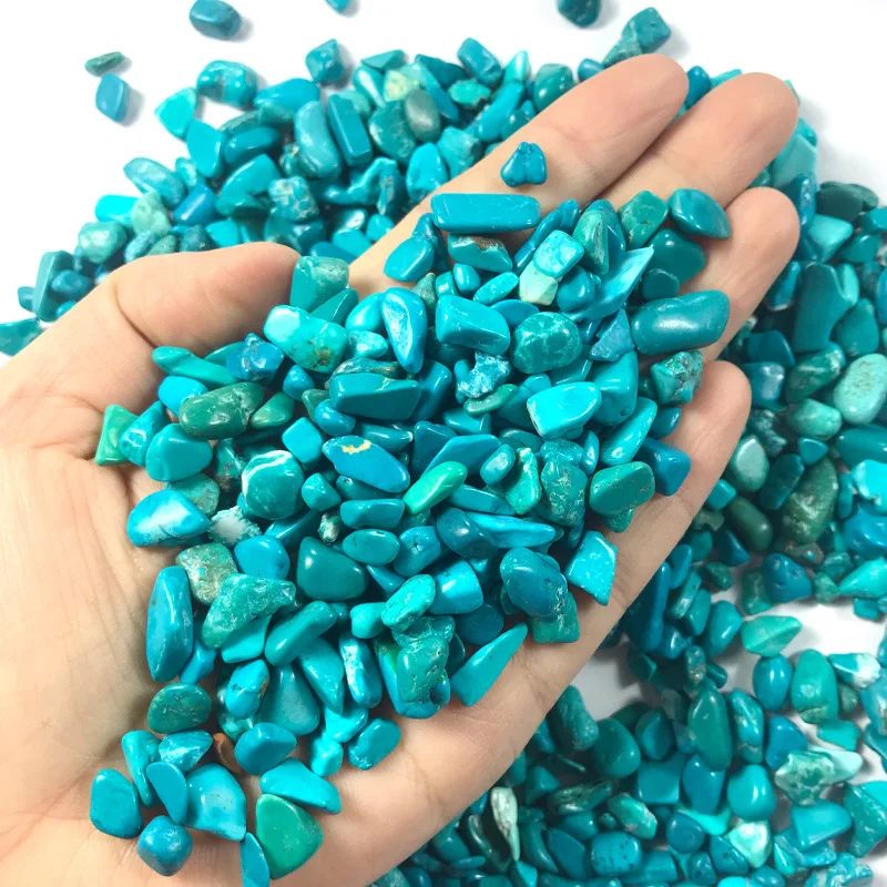 

3 Size 50g Artifical Blue Turquoise Crystal Gemstone Healing Tumbled Chips Crushed Stone Specimen Gemstone Minerals