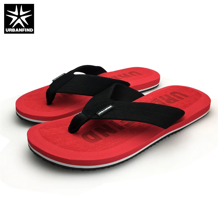 URBANFIND/пляжные/домашние мужские повседневные Вьетнамки; большие размеры 41-46; брендовые Модные мужские пляжные шлепанцы; Летняя обувь; цвет красный, хаки