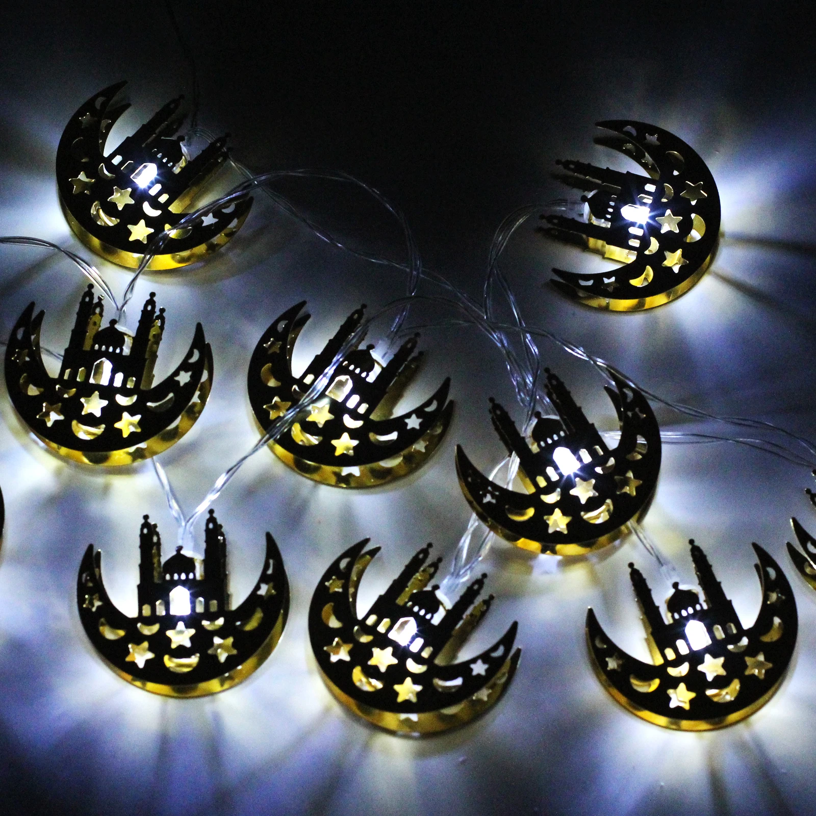10LED замок Луна украшение дома на батарейках лампа ремесла праздничный подарок