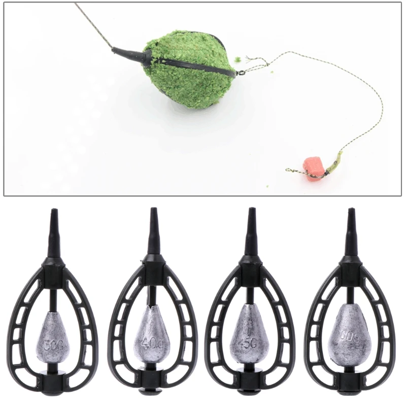 

Fishing Feeder In-line Method Lure Cage Bait Trap Lead Sinker 30g 40g 45g 60g