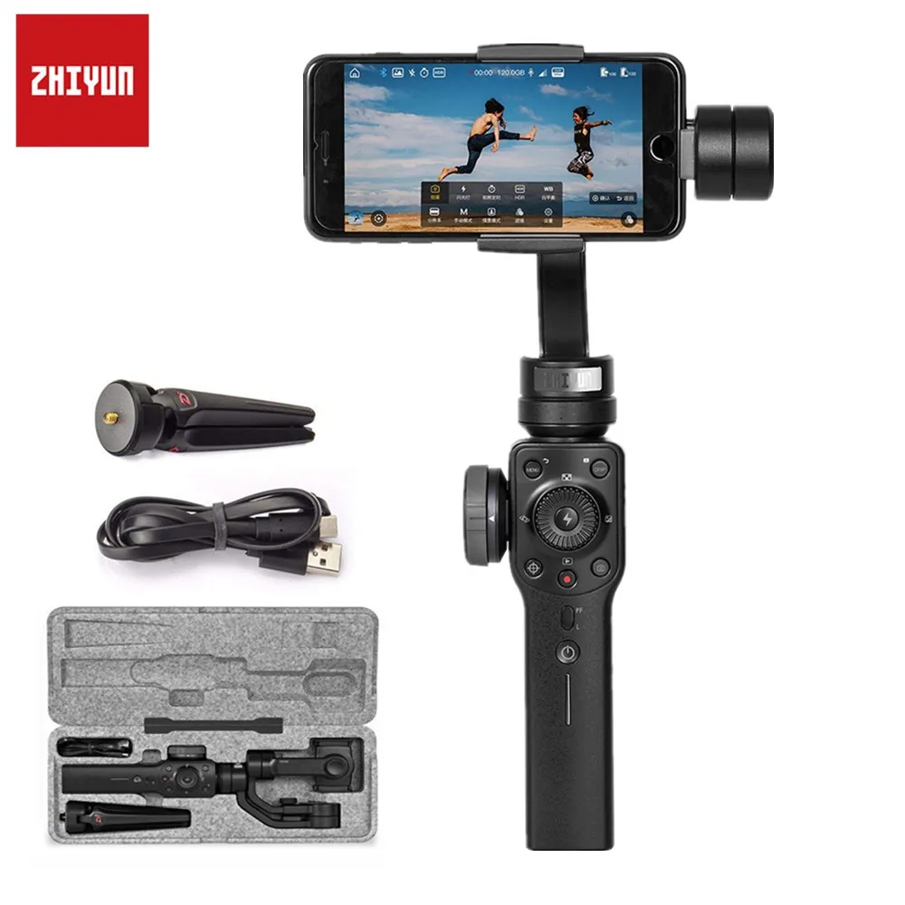 Zhiyun Smooth 4 3-осевой ручной шарнирный стабилизатор для камеры мобильного телефона для xiaomi iPhone X samsung Galaxy S9 Plus смартфон withtripod