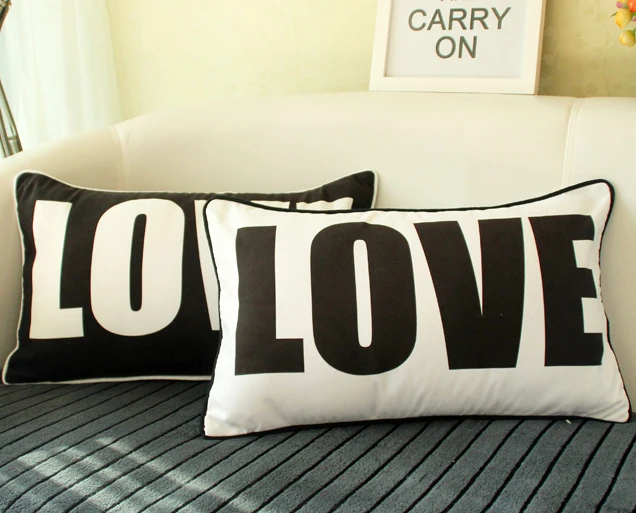 lumbar pillows for couch bedrooms black and white cushion cover english letters love pillow case decorative sofa lumbar pillows covers wedding giftin from home garden on lumbar pillows for couch bedrooms black and white cushion cover english letters love pillow case decorative sofa lumbar pillows covers wedding giftin from home garden on