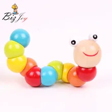 Сменная форма червь твист кукла гусеница дети красочные познавательные playmate Забавный развивающий подарок деревянная игрушка для малышей