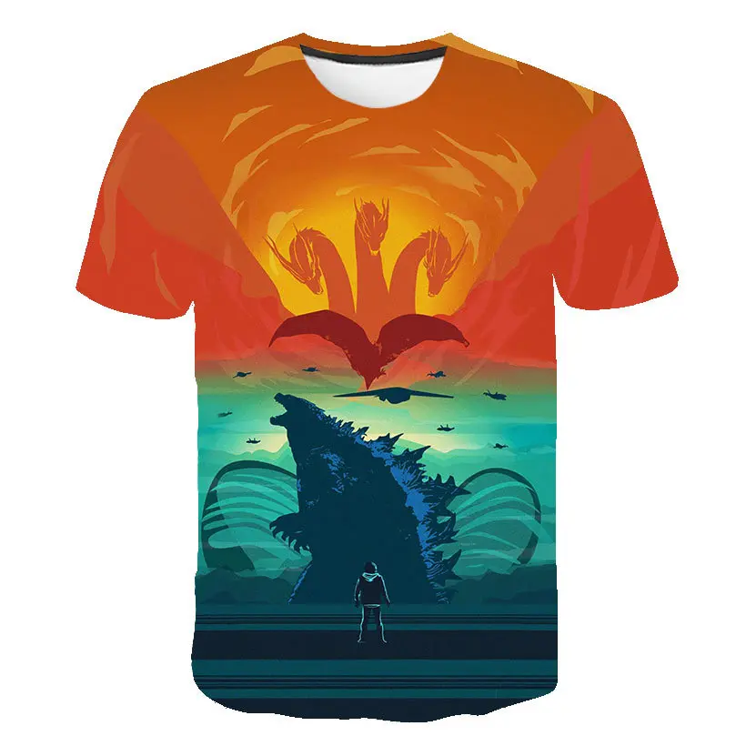 

2019 Newest Personality Printed T Shirt Teens Fashion Film Godzilla Monster 3D Printed T Shirts Men/Women Oversize Shirts S-5XL