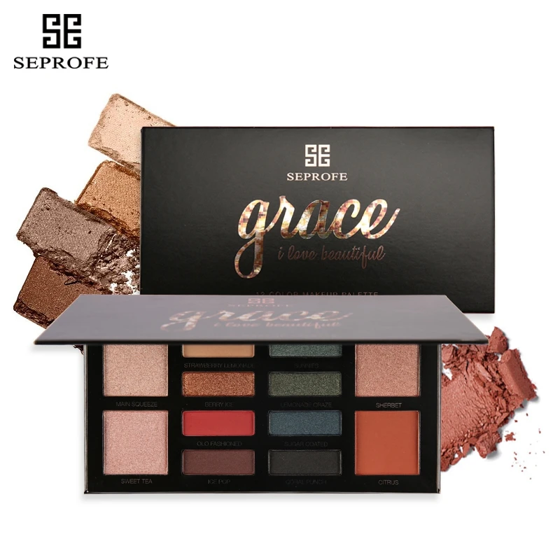 

12 Color Makeup Palette, Highly Pigmented Matte Shimmer Eye shadows, Waterproof Long lasting Eye Shade Makeup Contour Blendable