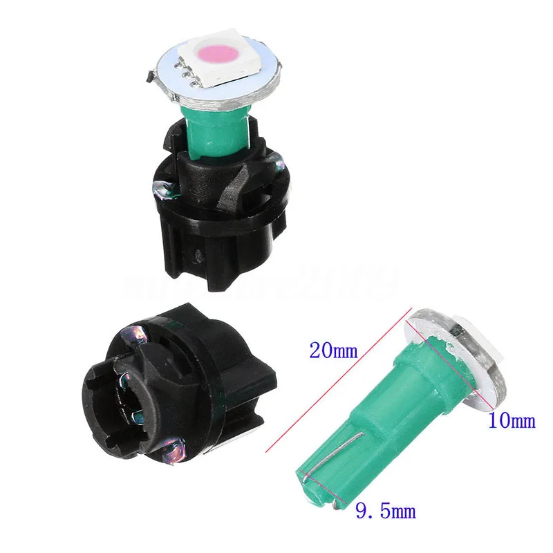 JX-LCLYL 10pcs T5 5050 LED Instrument Panel Cluster Dash Light Bulb Twist Socket Green