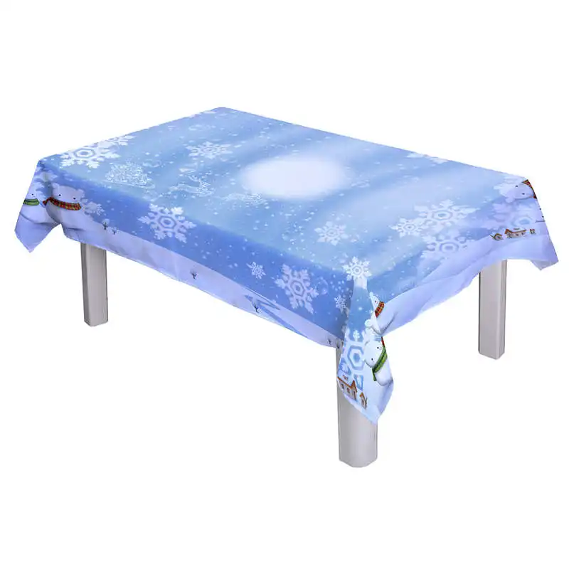 

Square Tablecloth Winter Snow Snowman Design Christmas Style Table Cover Home Party Decorative in Dinning Room