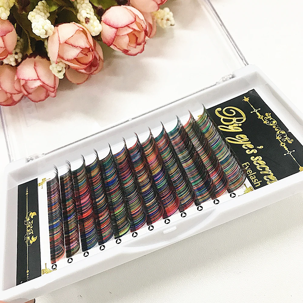 

BIG Colors Individual Eyelash Extension Rainbow Colorful Volume Lashes Extension Free shipping