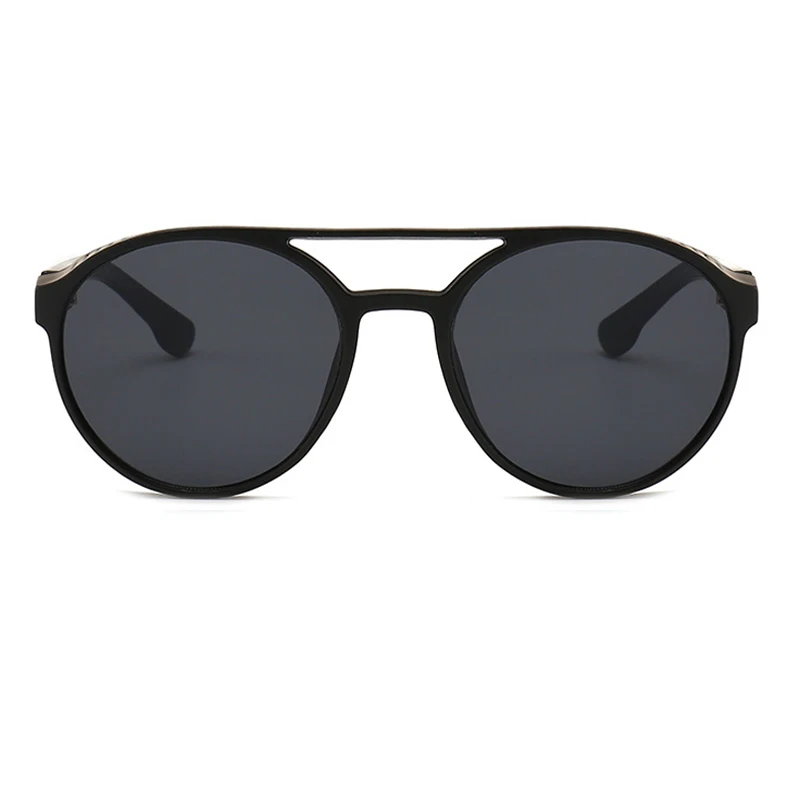ALOZ MICC, новинка, Ретро стиль, стимпанк, солнцезащитные очки для женщин, фирменный дизайн, боковая сетка, круглые, в стиле панк, солнцезащитные очки для мужчин, красные, серые, линзы, UV400, Q393 - Цвет линз: C3-Matte Black-Grey