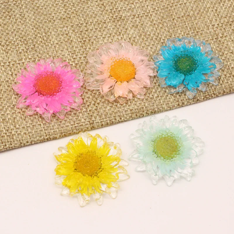 

2pcs 35mm Dried Flowers Resin Brooch Ring Patch Findings Diy Bracelet Cabochon Bead Charms Jewelry Making Charms Accessory F379