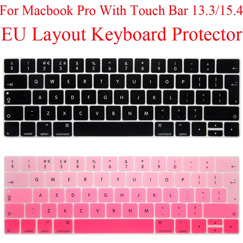 

EU Keyboard Protector for Macbook Pro 13 13.3 Touch bar Silicone Keyboard Cover MacbookPro 15 15.4 With TouchBar Protection Skin