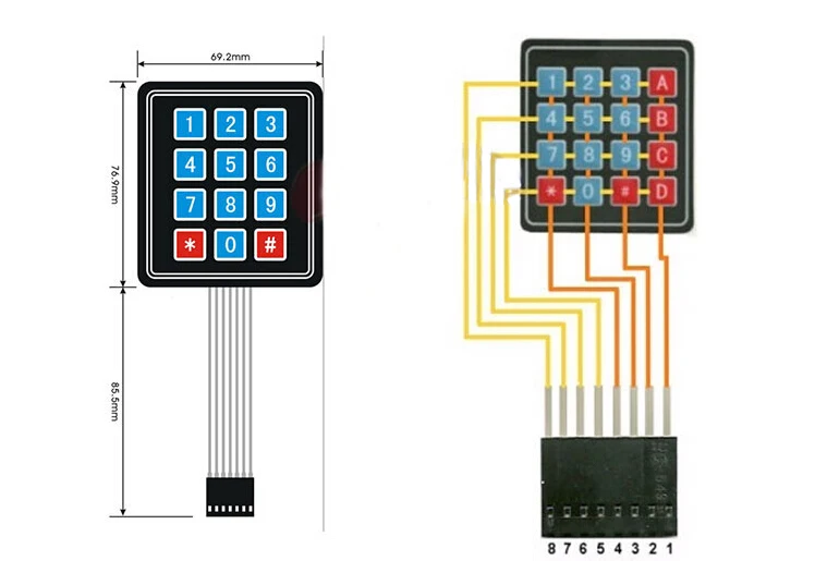 1x4 3x4 4x4 4x5 кнопочный мембранный переключатель 4 12 16 20 клавиш матричный массив клавиатура Панель управления Pad DIY комплект для Arduino