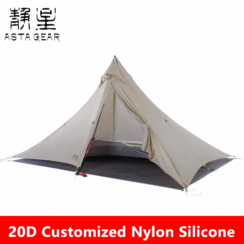 

AstaGear Windwisper Series Tent Outdoor Camping Tent 2 Persons Pyramid Tent Winter Rainproof Snow Protection Hiking Tent