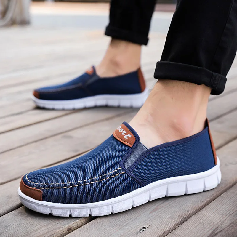 

Canvas Men Shoes Slip on Fashion Men Casual Vulcanized shoes 2019 Plimsolls Breathable Male Footwear Spring Sneakers