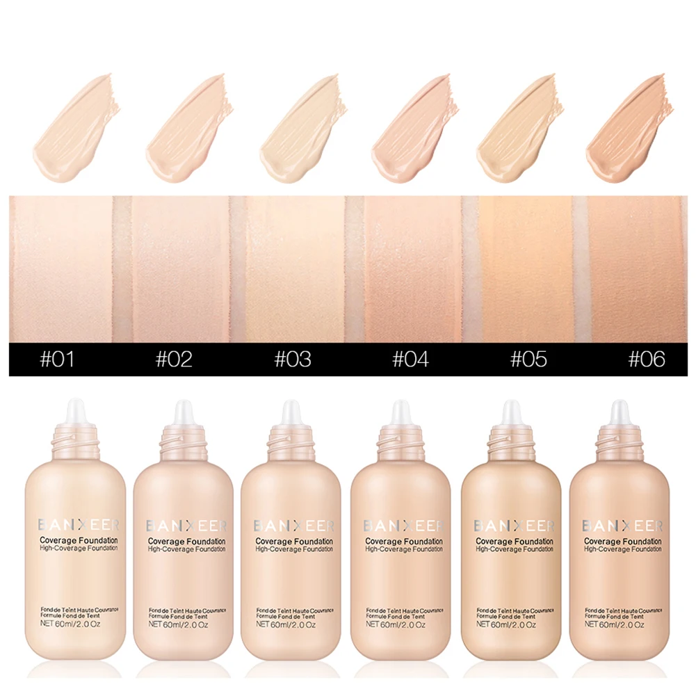 

Foundation Cream Mineral Whitening Long Wear Oil Control Concealer Liquid Foundation Soft Matte Facial Base Cream
