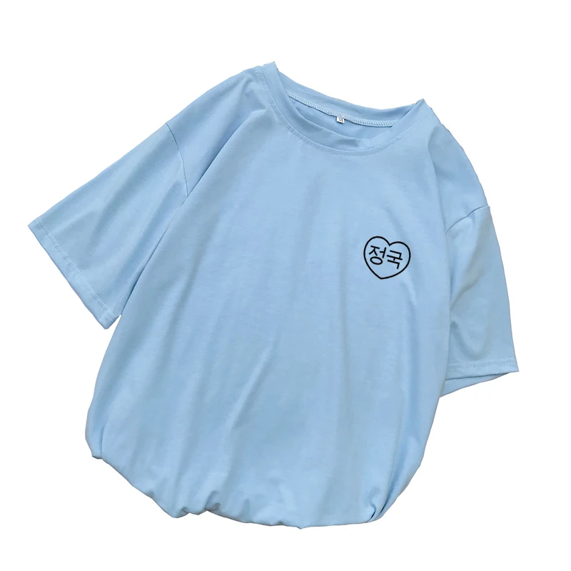 Fashion Harajuku Tshirt Women Korena Letter Heart Print Short Sleeve Tops Casual Loose Streetwear Tee Shirt Femme Camiseta Mujer (2)