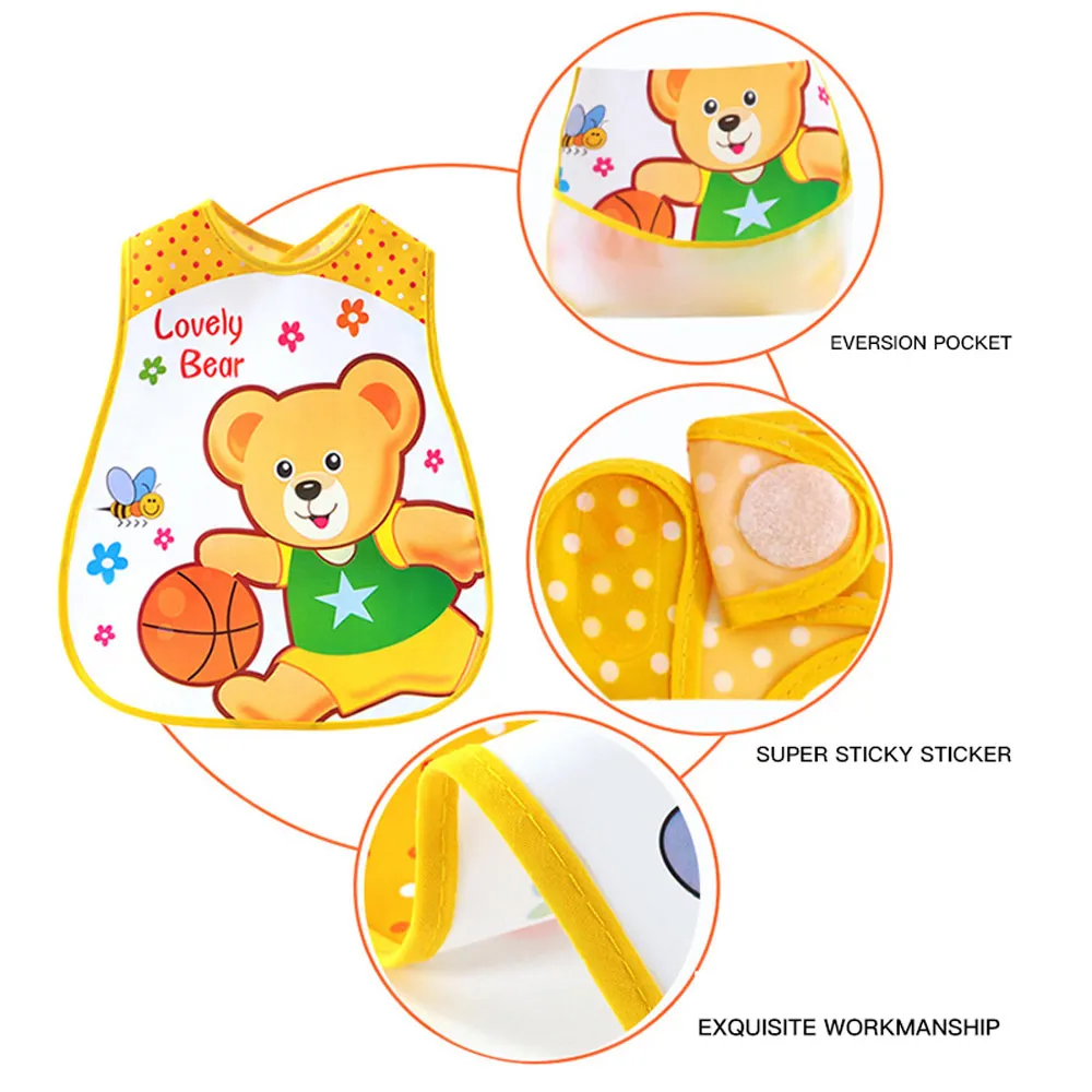 Bibs & Burp Cloths Cartoon Adjustable Baby Bibs Waterproof Newborn Feeding Apron Silicone EVA Baby Stuff Baby Accessories 2019