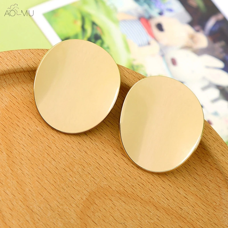 

AOMU Enamel Golden Metal Geometric Circle Round Rhinestone Chain Dangle Drop Earrings for Women Girl Party Gift Jewelry Brincos