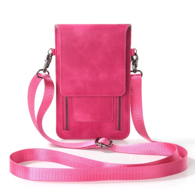 Роскошная сумка из искусственной кожи, сумка для телефона, кошелек, чехол на шею для samsung Galaxy S3, S8 Plus, S9, S7 Edge, A7, Note 8, 9, чехол, крышка - Цвет: Pink Rose
