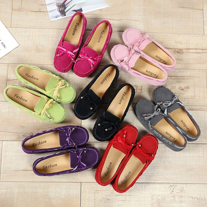 

women Suede Leather loafers Boat Shoes fashion Breathable feMale Casual Flats Slip On Moccasins Loafers driving shoes for women