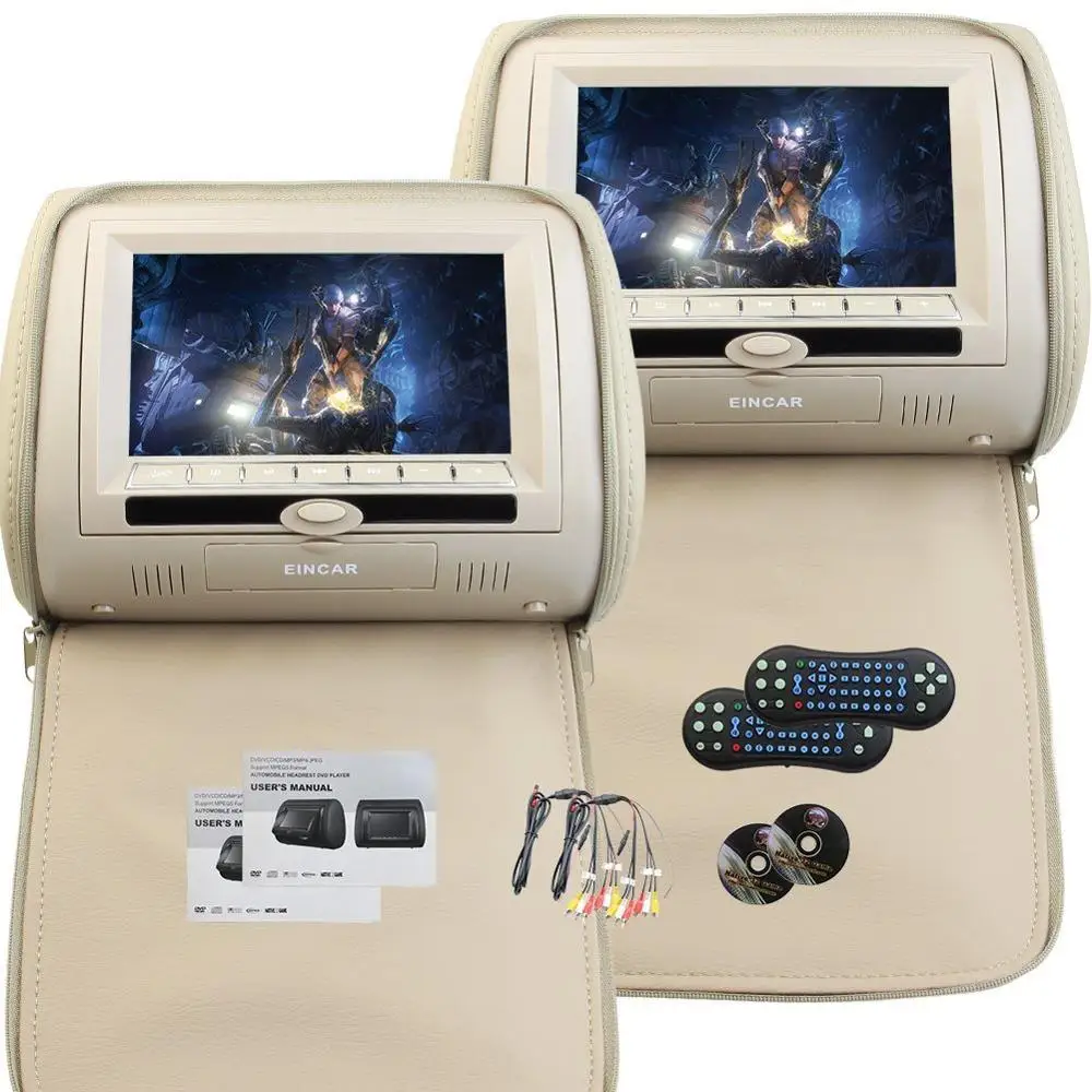 7'' Universal Headrest Video Player Car DVD Player with Wireless Remote Control Support 8/32 Bit