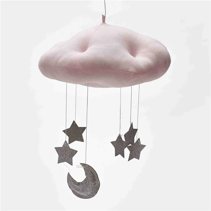 Декор для детской комнаты для новорожденных, подвесная подушка в форме дождя, облаков, Луны, детские игрушки для фотографирования принцесс, бампер - Цвет: pink1