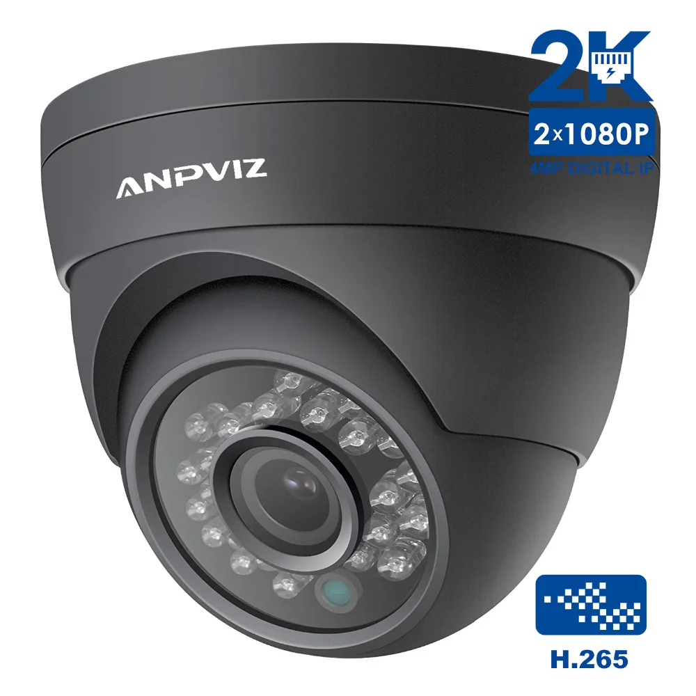 

Anpviz 4MP Outdoor Video Surveillance Camera Onvif PoE Security IP Camera Turret CCTV Home Night vision H.265 P2P Support Onvif