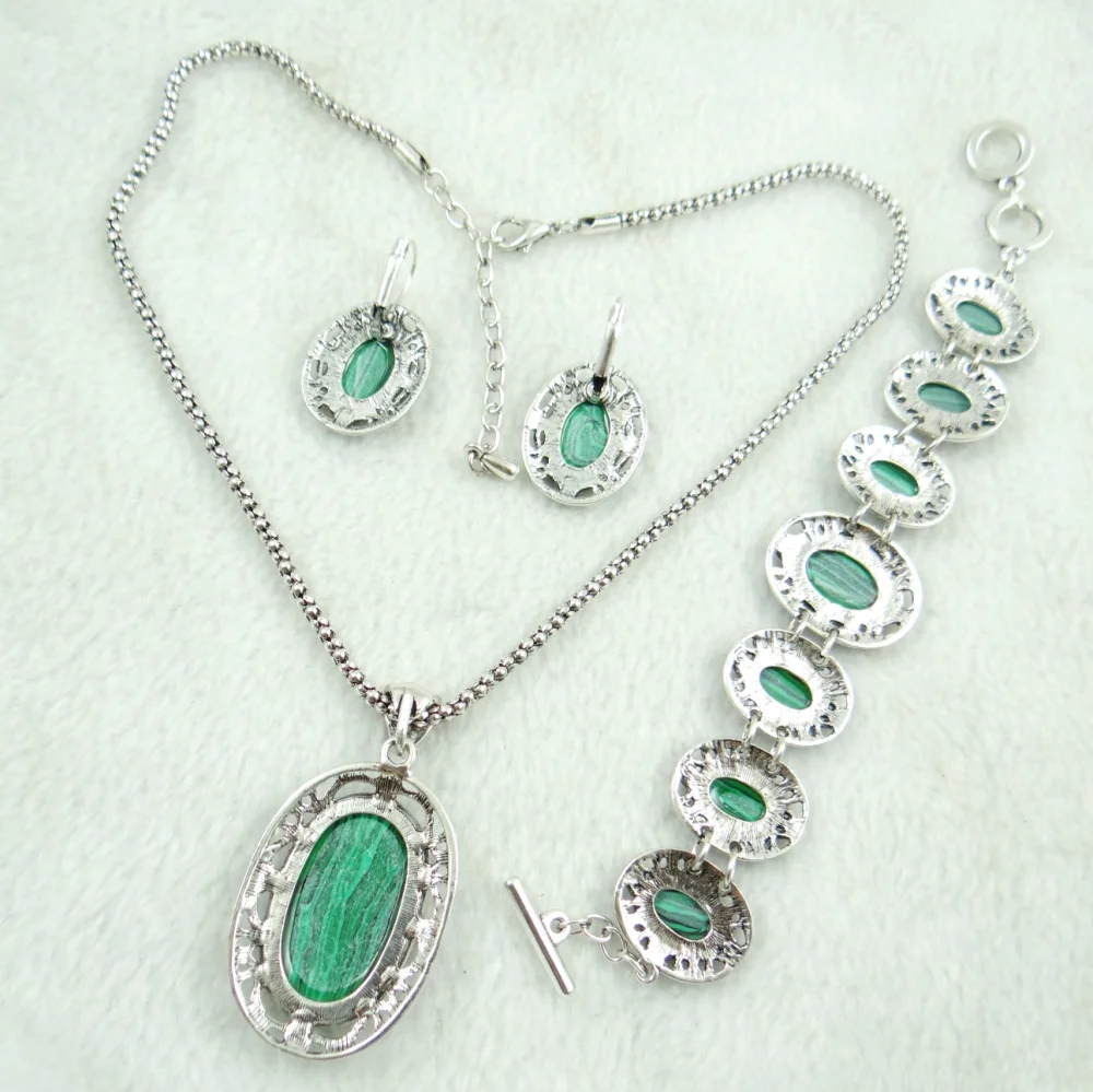 3 комплекта ожерелье и браслет из Малахита|jewellery necklace|necklace necklacegem necklace |