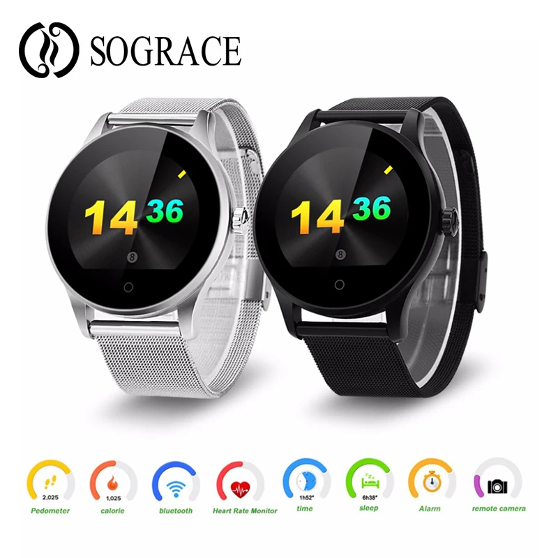

K88H MTK2502 Smart Watch Heart Rate Monitor Smartwatch With Detachable Strap Wrist Smartwatch Connection IOS Android Phone