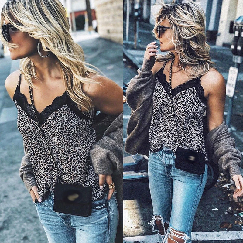 مثير المرأة بلوزة V الرقبة ليوبارد طباعة الأفعى الجلد نمط الدانتيل بلوزة قميص ملابس للحفلات إمرأة قمم و البلوزات السيدات البلوزات