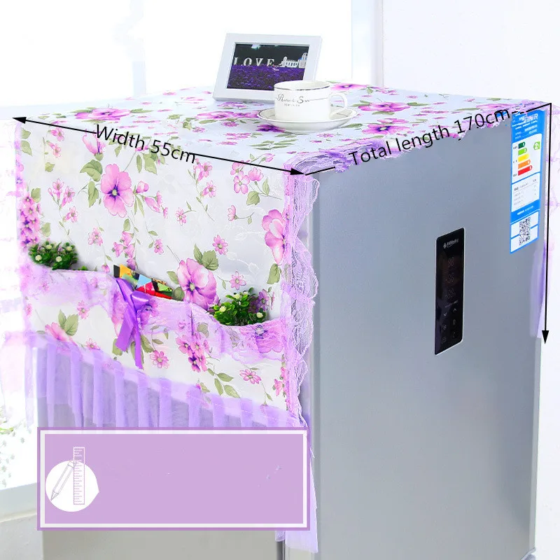 Кружевная Цветочная пылезащитный чехол для холодильника садовая Многоцелевая сумка для хранения однодверный холодильник Пылезащитная крышка