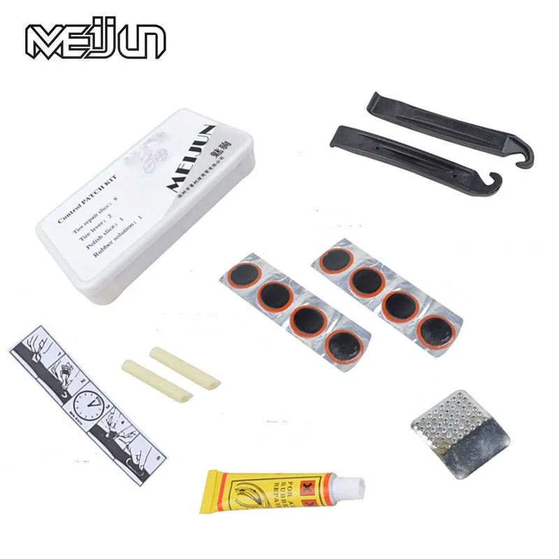 MEIJUN Bike Bicycle Flat Tire Repair Patch Glue Lever Tool Set Tyre