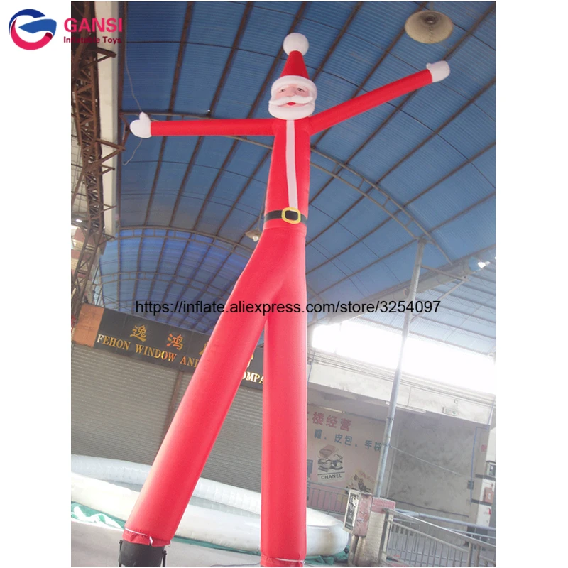 

Advertising Inflatable Santa Sky Dancer 6M Height Oxford Cloth Durable Inflatable Sky Dancer Tube Man With Two Legs For Outdoor