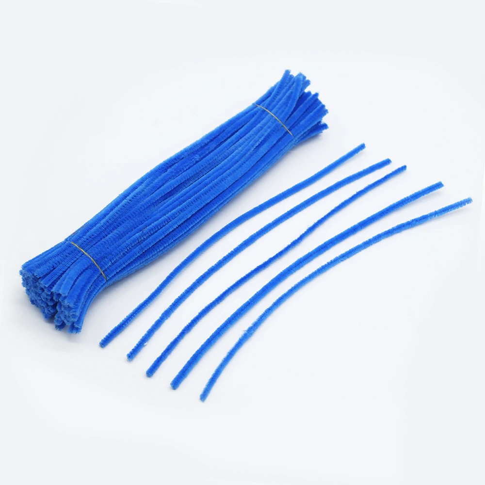 100pcs 30cm Chenille Stem Pipe Cleaners Plush Educational Toy Colorful Velvet Strip Cleaner Toy Handmade DIY Craft Supplies