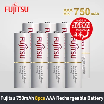 

Fujitsu Original Top Quality 1.2V Ni-MH Rechargeable Battery 750mAh 8Pcs/2Packs Low Self Discharge Batteries Made in Japan