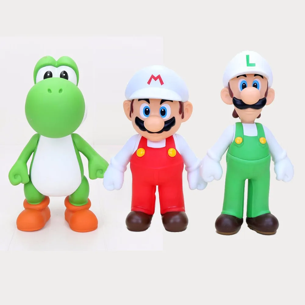 3pcs/set 21-24CM Super Mario Bros 3 kinds Yohsi Mario Luigi Peach Princess PVC Action Figure Toy 3pcs/set 21-24CM Super Mario Bros 3 kinds Yohsi Mario Luigi Peach Princess PVC Action Figure Toy