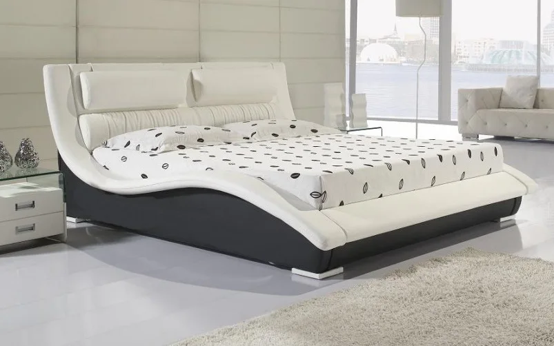 Designer moderno reale genuino letto in pelle/morbido letto/letto ... Designer moderno reale genuino letto in pelle/morbido letto/letto ...