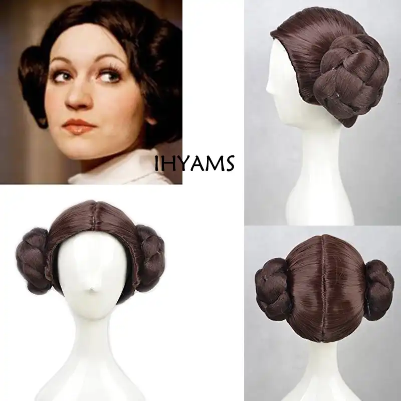 Star Wars Princess Leia Organa Solo Wig Short Brown Cosplay Wigs