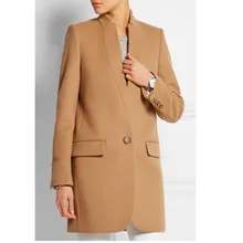 Шерстяное пальто верблюжьего цвета, женское короткое Теплое повседневное пальто на одной пуговице, черный, красный, темно-синий, невый, высокое качество, зима, новинка