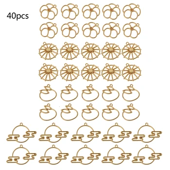 

40 Pack Resin Metal Frame Pendant Open Back Bezel Setting UV Resin Jewelry DIY