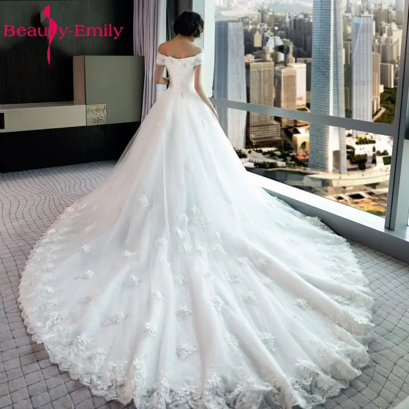 Роскошные кружевные многоярусные белые свадебные платья Beauty Emily 2019 праздничные а