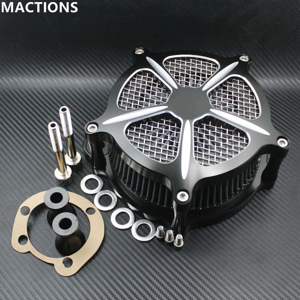 

Motorcycle Black Air Cleaner Intake Filter System air Filter for Harley Dyna breakout fat bob touring street glide softail 93-15