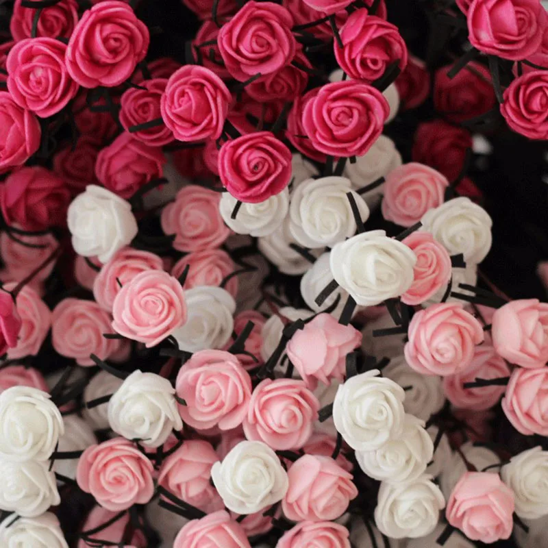 15 цветок с головками/Букет искусственных роз PE поддельные цветы с черным листом для свадьбы, украшения дома и сада