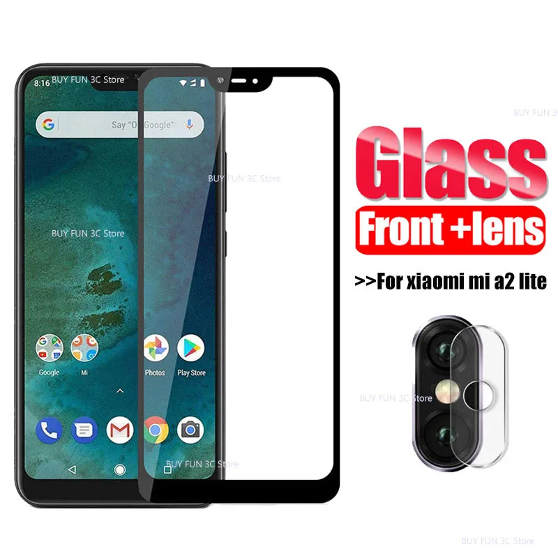 

For Xiaomi Mi A2 Lite Protective Glass Camera Lens Film Screen Protector Tempered Glass mia2lite mia2 a2lite mi a 2 light cover