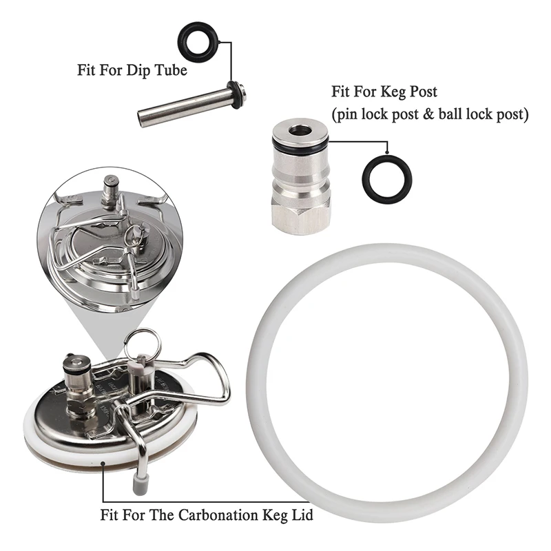 3 шт., для пищевых продуктов кега для домашнего пивоварения уплотнительное кольцо, высококачественное Силиконовое уплотнительное кольцо для крышка кега Сменный Набор, белое уплотнительное кольцо, барные аксессуары