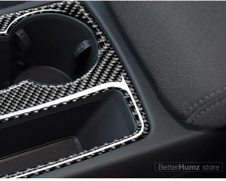 BETTERHUMZ 3D держатель для стакана воды из углеродного волокна, накладка, автомобильная наклейка для внутреннего интерьера для Audi A4 2009-, аксессуары для стайлинга автомобилей
