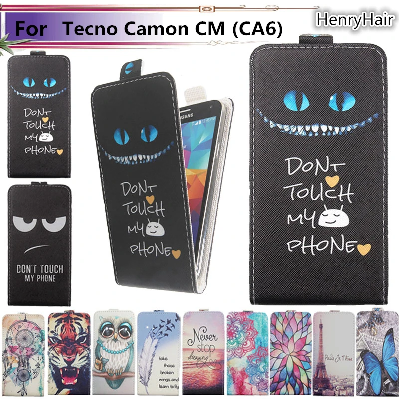 

Fashion 11 Colors Cartoon Pattern Up and Down Flip PU Leather Case For Tecno Camon CM (CA6)