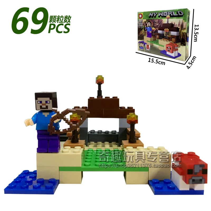 Minecraft Legoings My World Block Zombie Steve Wither building model kits Toy Action Figure Toys For Children Figures